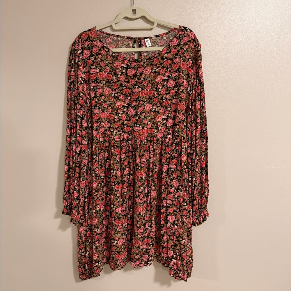 BP floral long sleeve mini dress